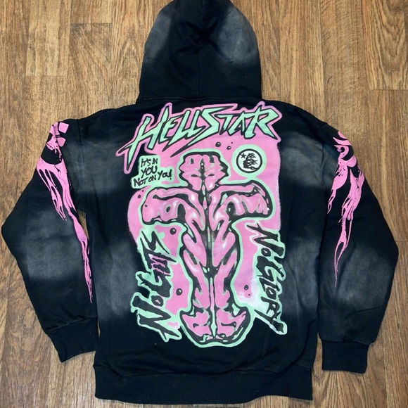 Black and Pink Graphic Hoodie - Picture 3 of 3